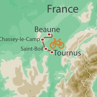 tourhub | UTracks | Burgundy Canals and Vineyards | Tour Map