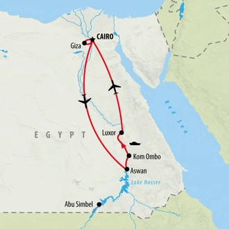tourhub | On The Go Tours | Cairo & Ancient Luxor by Flight 5 star - 7 days | Tour Map
