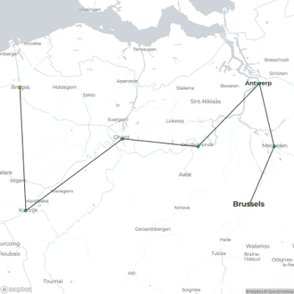 tourhub | Exodus Adventure Travels | Cycling from Brussels to Bruges | Tour Map