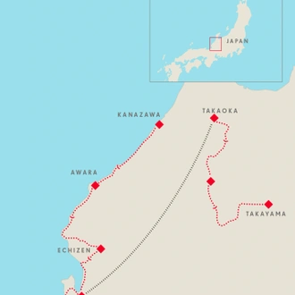 tourhub | SpiceRoads Cycling | Unseen Central Japan: From the Coast to the Japanese Alps | Tour Map