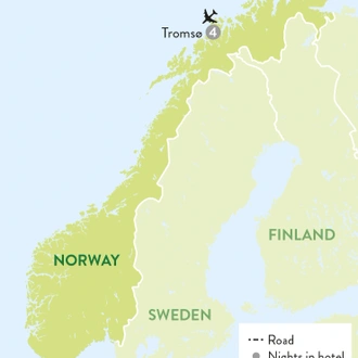 tourhub | Travelsphere | Norway - Huskies and the Northern Lights | Tour Map