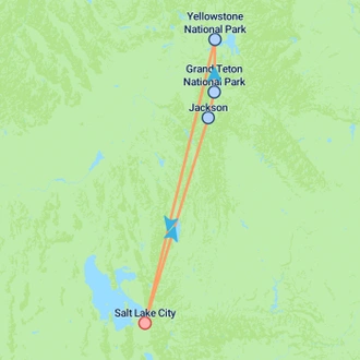 tourhub | On The Go Tours | Wild Grand Teton & Yellowstone - 8 days | Tour Map