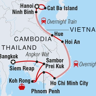 tourhub | Intrepid Travel | Epic Vietnam to Cambodia | Tour Map