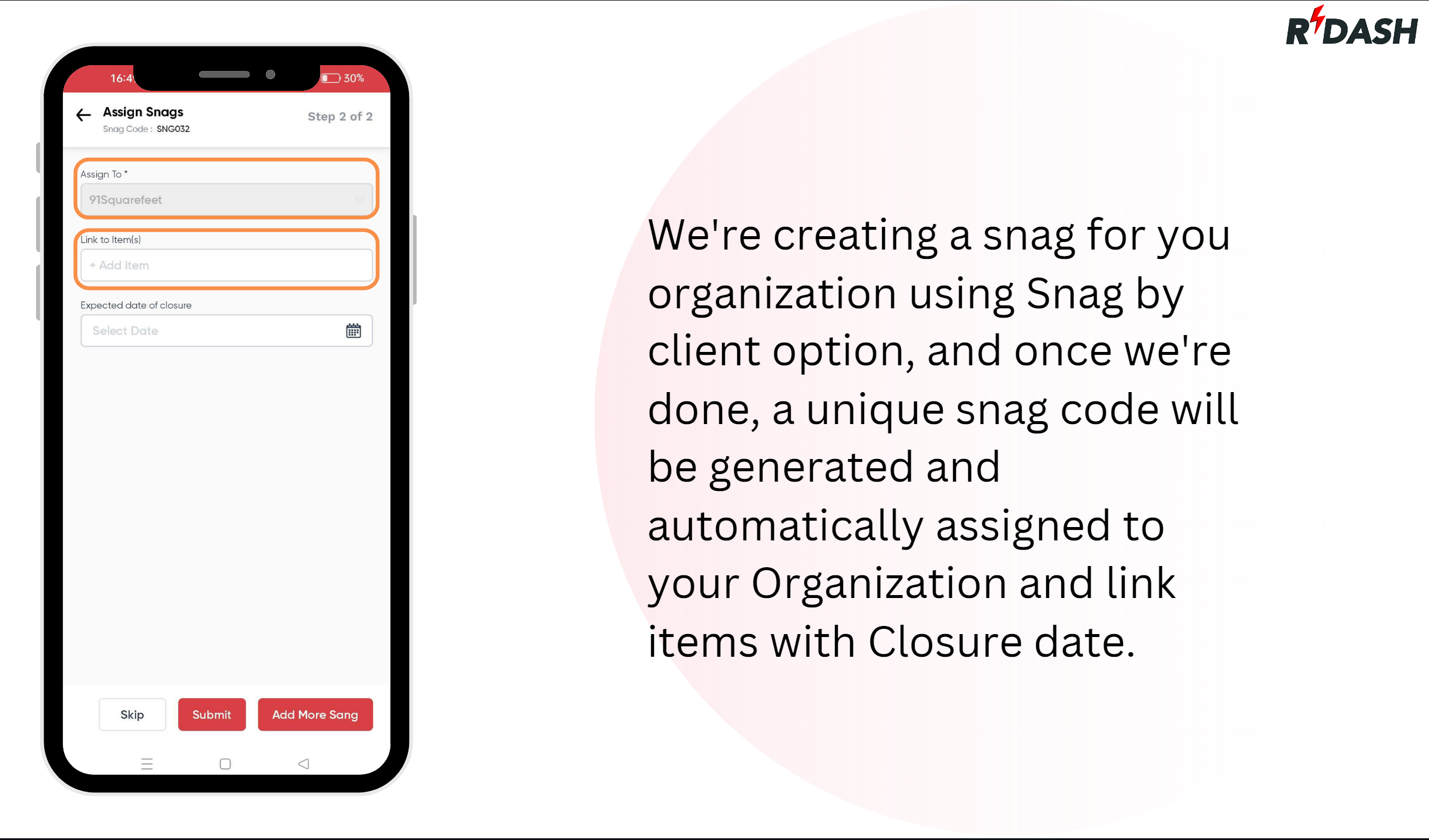 Snag Mobile app