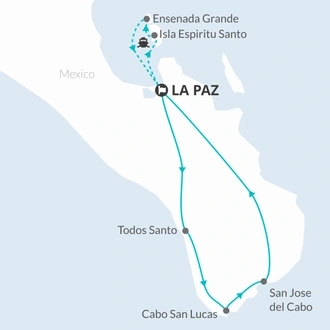 tourhub | Bamba Travel | Baja's Artistic Tapestry & La Paz Seascapes 5D/4N | Tour Map