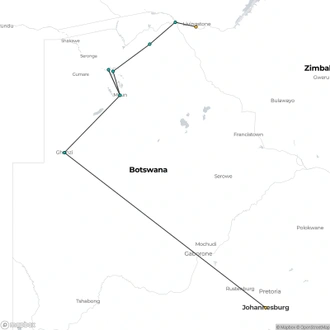 tourhub | Encounters Travel | Okavango & Chobe | Tour Map