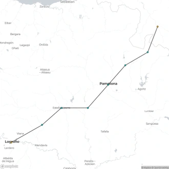 tourhub | The Natural Adventure | Camino Frances: St-Jean-Pied-de-Port to Logroño | Tour Map