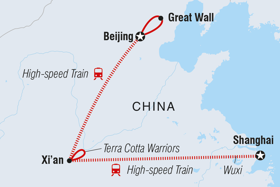 tourhub | Intrepid Travel | China Highlights | Tour Map