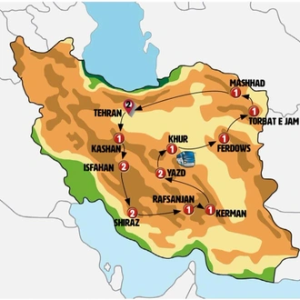 tourhub | Europamundo | Iran: A Journey through Persian History | Tour Map