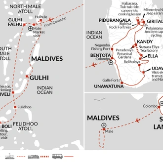 tourhub | Explore! | Family Sri Lanka and Maldives Adventure | Tour Map