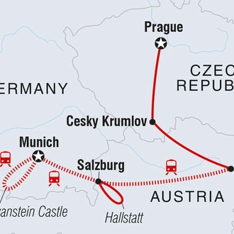 tourhub | Intrepid Travel | Premium Munich to Prague | Tour Map