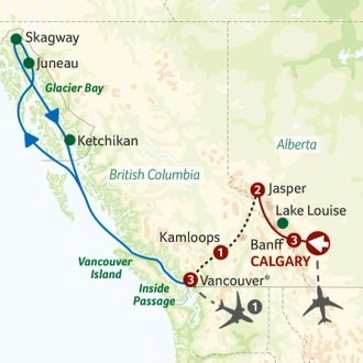 tourhub | Titan Travel | Deluxe Alaskan Voyage | Tour Map