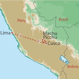 tourhub | World Expeditions | Salkantay Base Camp to Machu Picchu Trek | Tour Map