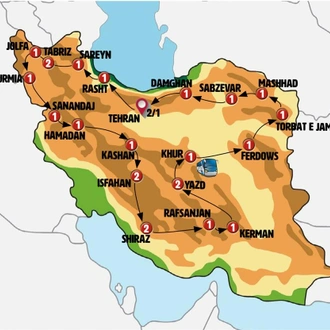 tourhub | Europamundo | Full Iran with Tehran and Rasht | Tour Map