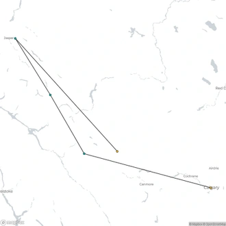 tourhub | Calgary Tours | Discover the Beauty of Banff, Jasper, Lake Louise, and Columbia Icefield on a 5-Day Expedition | Tour Map