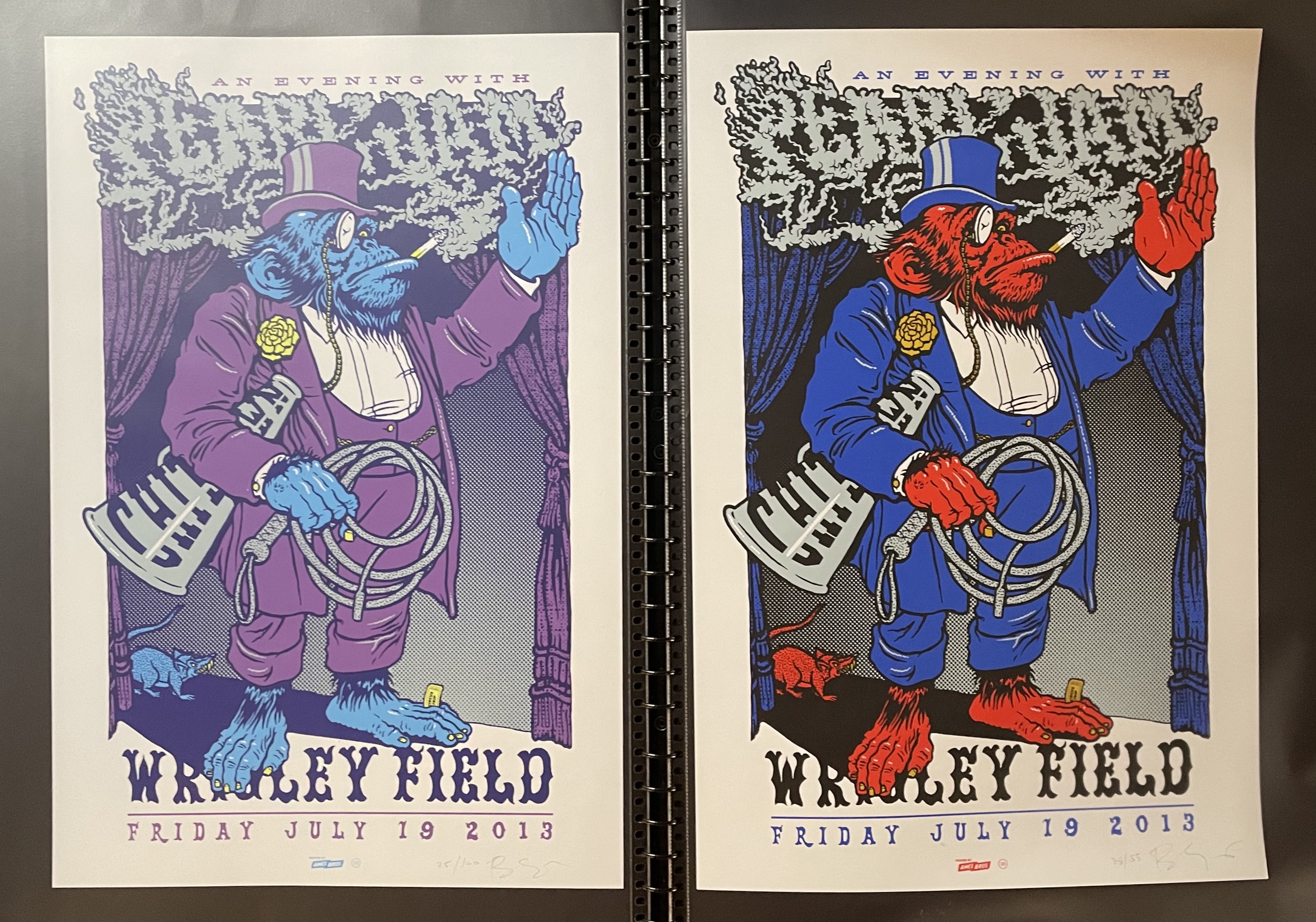 Pearl Jam 2013 Wrigley Field Chicago 'Harry Caray Variant' Poster