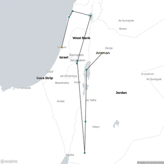 tourhub | Crooked Compass | Promised Land &#8211; Jordan and Israel | Tour Map