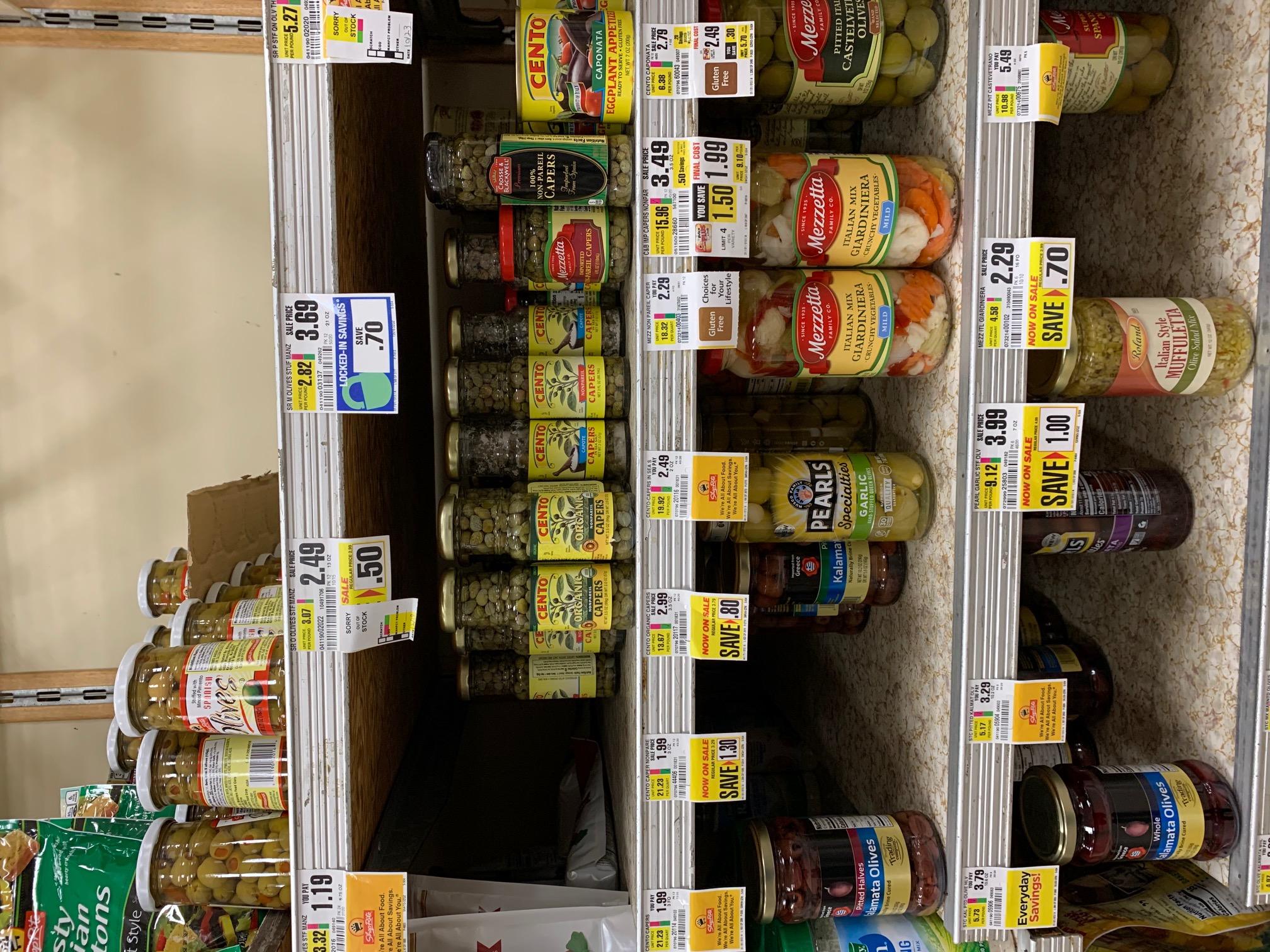 capers on grocery store shelf