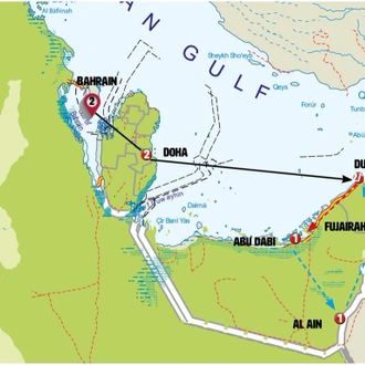 tourhub | Europamundo | Bahrain, Qatar, Dubai and Arab Emirates | Tour Map