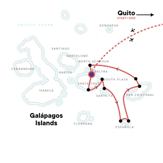tourhub | G Adventures | Galápagos — South & East Islands aboard the Yolita | Tour Map