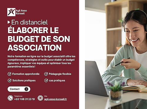 Représentation de la formation : DISTANCIEL - Élaborer un budget associatif flexible pour dirigeants associatifs