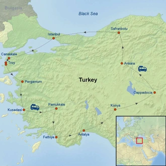 tourhub | Indus Travels | Glories of Türkiye | Tour Map