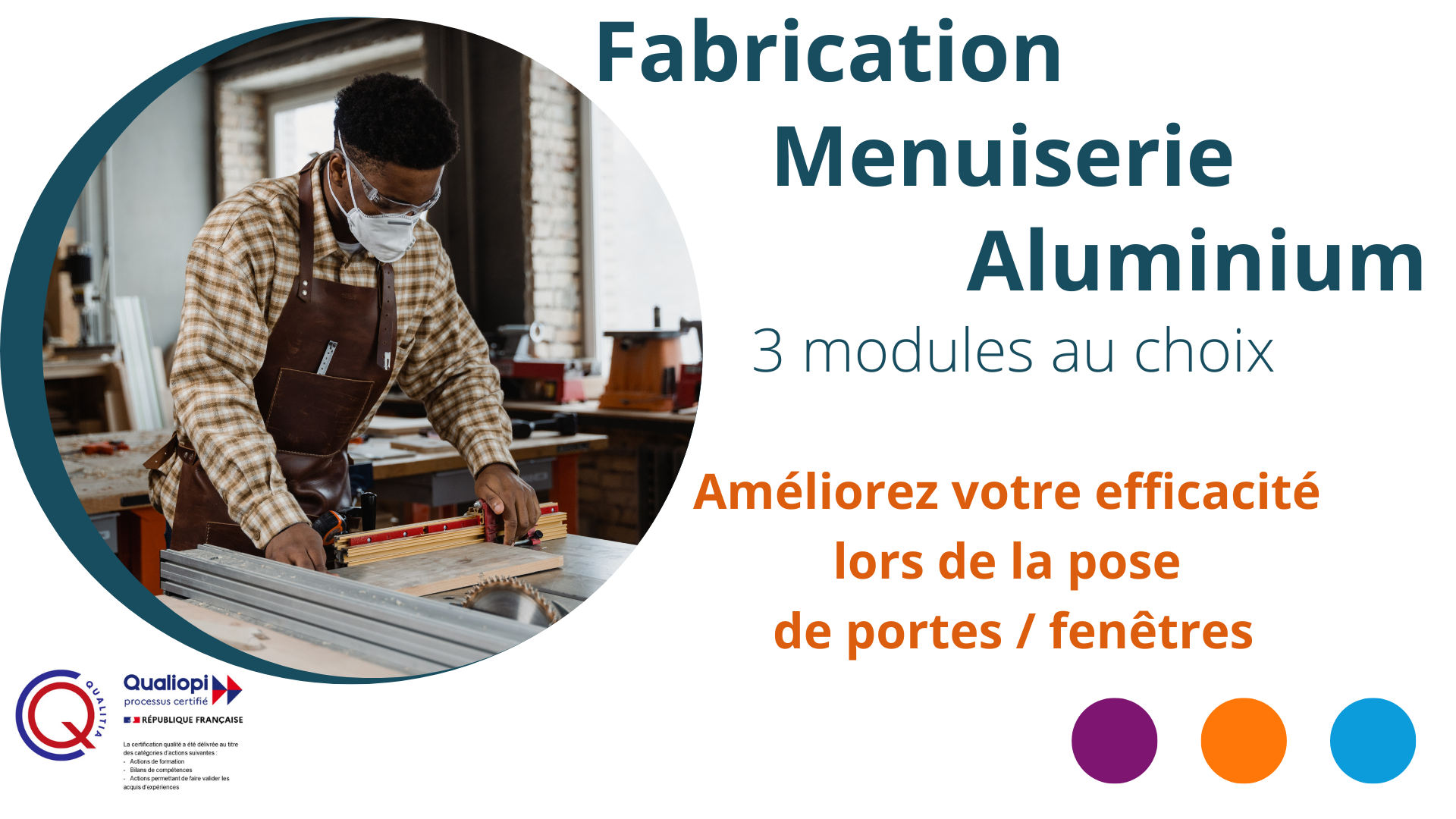 Représentation de la formation : Fabrication de Menuiserie Aluminium