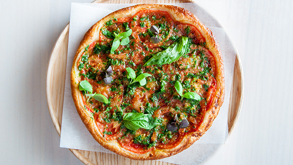 Summery warm tomato and basil tart by Michel Guérard