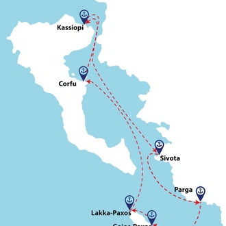 tourhub | Sail In Greece | 8-day/7-night Corfu gulet cruise | Tour Map