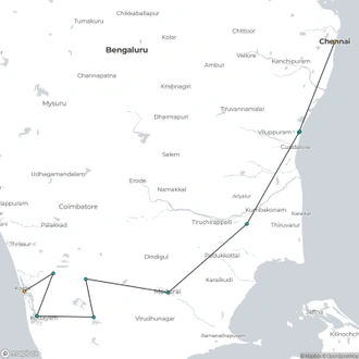 tourhub | Encounters Travel | Southern India Uncovered | Tour Map