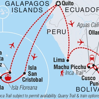 tourhub | Intrepid Travel | Galapagos & Peru Adventure  | Tour Map