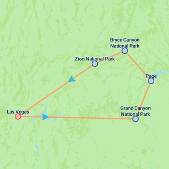 tourhub | On The Go Tours | Grand Canyon Express - 3 days | Tour Map