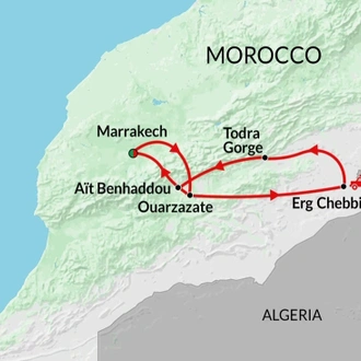 tourhub | Encounters Travel | Marrakech and Sahara Teen Tour | Tour Map