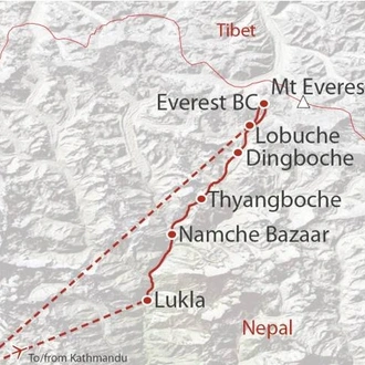tourhub | World Expeditions | Everest Base Camp High Flyer in Comfort | Tour Map