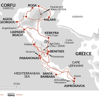 tourhub | Explore! | The Corfu Trail Explorer | Tour Map
