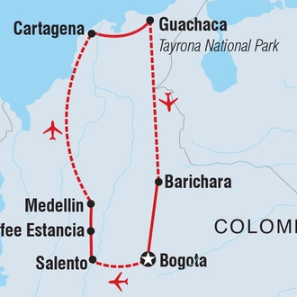 tourhub | Intrepid Travel | Best of Colombia | Tour Map