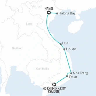 tourhub | Bamba Travel | Vietnam Explorer 15D/14N (from Hanoi) | Tour Map
