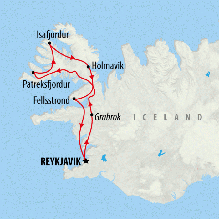 tourhub | On The Go Tours | Westfjords of Iceland - 8 days | Tour Map