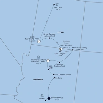 tourhub | Insight Vacations | Enchanting Canyonlands - Classic Group | Tour Map