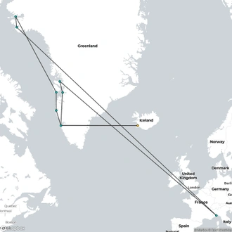 tourhub | HX Hurtigruten Expeditions | Grand Greenland – Mythical Lands of the North | Tour Map