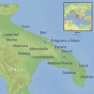 tourhub | Cox & Kings | Puglia & Basilicata | Tour Map