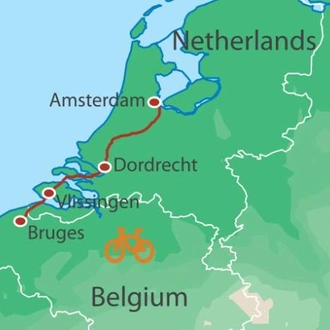 tourhub | UTracks | Cycle Amsterdam to Bruges | Tour Map