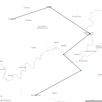 tourhub | Walkers' Britain | Hidden Treasures of the Dordogne - 8 Days | Tour Map