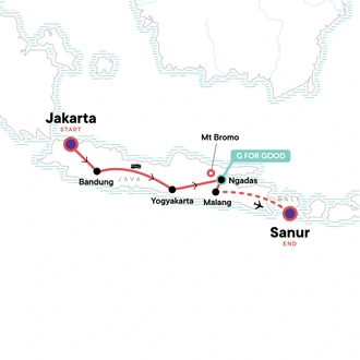 tourhub | G Adventures | Best of Java | Tour Map