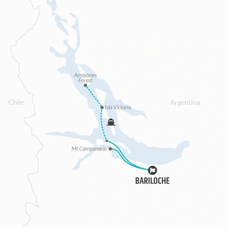 tourhub | Bamba Travel | Bariloche Nature Discovery 4D/3N | Tour Map