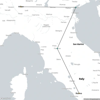 tourhub | Wanderful Holidays | The 8 Nights Italy Tour With 5 Star Stays & Business Class Trains | Tour Map