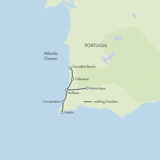 tourhub | Exodus | Walking Portugal's Coast and Beaches | Tour Map
