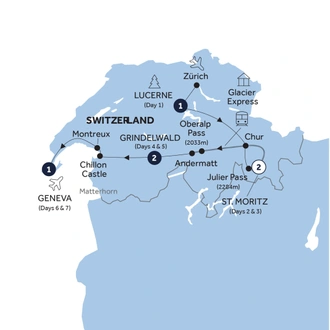 tourhub | Insight Vacations | Magical Switzerland - Classic Group, Winter | Tour Map