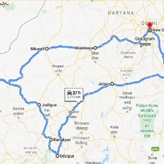 tourhub | UncleSam Holidays | Rural Rajasthan | Tour Map