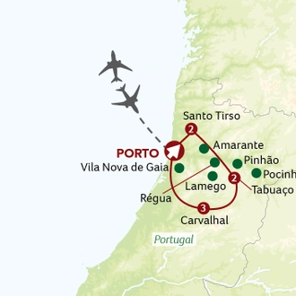 tourhub | Titan Travel | Taste of the Douro Valley | Tour Map